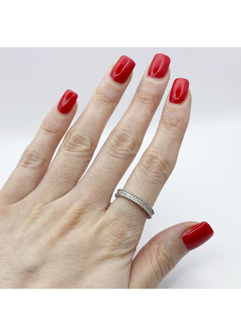 Каблучка срібна з кубічним цирконієм "Доріжка" 17 2,47 г No Brand (370142635)