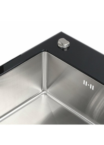 Кухонна мийка Handmade BLACK GLASS 600x510x200 Platinum (336936298)