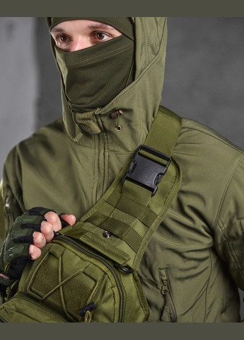 Чоловіча нагрудна сумка однолямкова хакі No Brand (315589268)