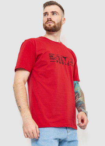 Красная футболка мужская батал 208r014 с длинным рукавом Ager