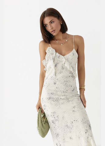 Летний женский шифоновый сарафан с цветком Lurex