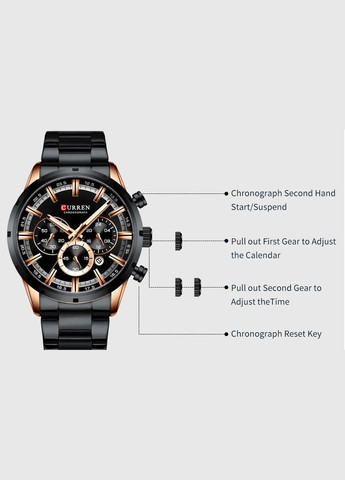 Часы мужские наручные кварцевые Curren 8361 Black (325478518)