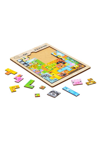 Розвиваюча дерев'яна іграшка "Тетріс Тварини" Puz-22924 PuzzleOK (315023076)