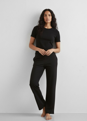 Черная всесезон женская пижама jersey straight leg pyjama set комплект для дома и сна серый (8589) футболка + брюки Primark