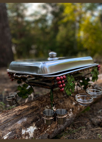 Садж блюдо для підігрівання шашлику прямокутний 35*45 (соусні + гами) No Brand (314694227)