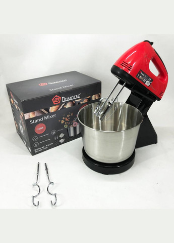 Міксер ручний з чашею R6637R 2 літри 250 W, Міксер стаціонарний з чашею з нержавіючої сталі Domotec (364666065)