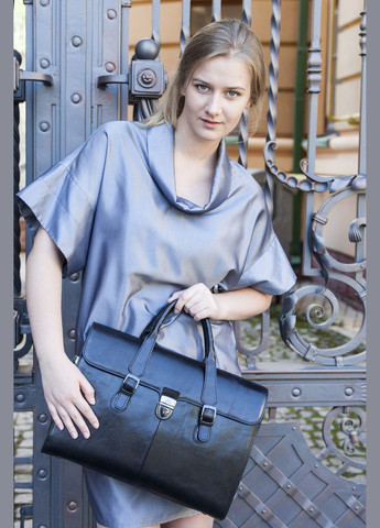 Женская кожаная сумка-саквояж из Италии Italico 8965 nero Tony Perotti (303830921)