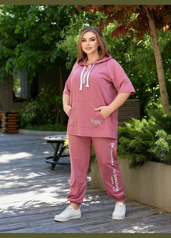 Женский фрез спортивный костюм батал летний трикотажный с капюшоном большие размеры Bonita Спортивний костюм (324747447)
