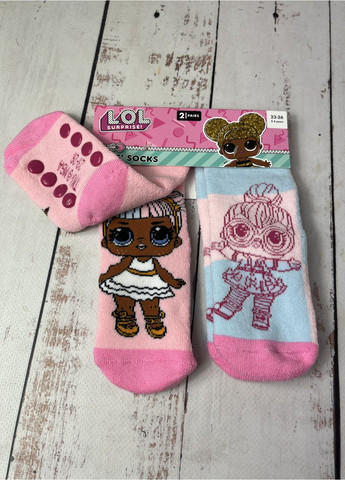 Рожеві шкарпетки (набір) дитячі махрові для дівчинки l.o.l. рожевий (38/100) Lol малюнки (363058976)
