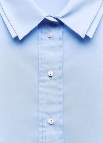 Светло-голубой классическая рубашка однотонная Zara