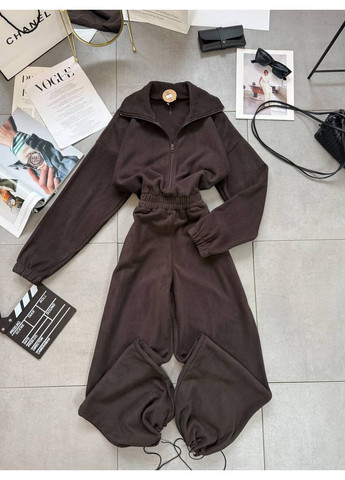 Комбінезон теплий флісовий Nositi комбінезон-брюки коричневий спортивний, повсякденний фліс