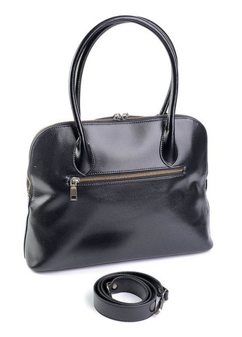 Сумка кожаная женская Шопер трапеция из натуральной кожи функциональная Черная NIUNIU (322216003)