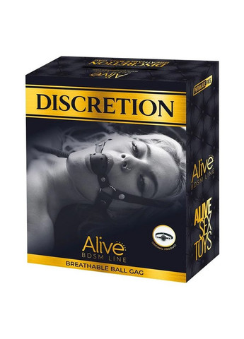 Регульований кляп з перфорованою кулькою Discretion чорний Alive (356511923)