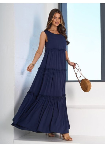 Темно-синя плаття 14671 темно-синє ISSA PLUS однотонна