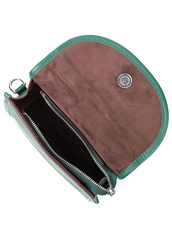 Сумка жіноча шкіряна через плече із напівкруглим клапаном 22260 Зелена Vintage (302008836)