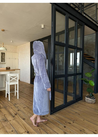 Халат плюш с капюшоном, серый Lavender Dreams (366665669)