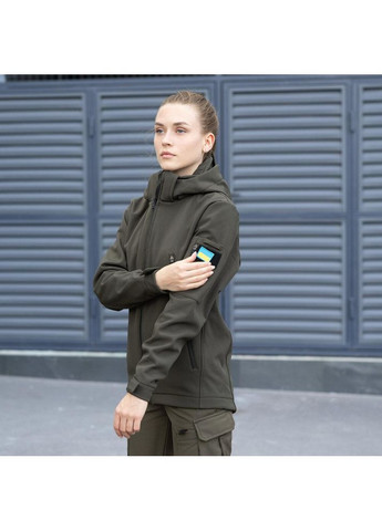 Тактическая женская демисезонная куртка SoftShell олива с шевроном Freedom (360953474)