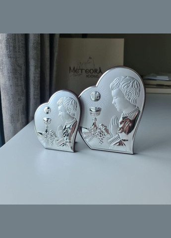 Серебряная икона "Молитва" 9х11 см для мальчика Prince Silvero (266265891)