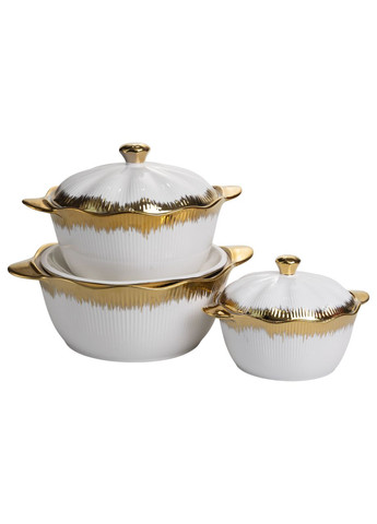 Набір супниць порцелянових 3 (шт) 0.8/1.8/2.5 (л) з позолотою XYL216-4A Yiwu (370800443)
