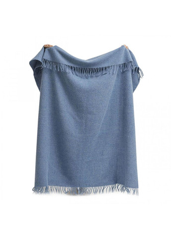 Плед на односпальне ліжко 140х200 блакитний з вовни 21324049 Lanavitta (316504736)