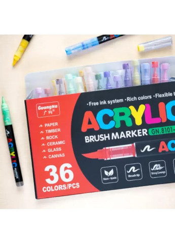 24 акрилових маркерів GuangNa GN.8101 для творчості, малювання, розпису, скетчингу No Brand (352192393)