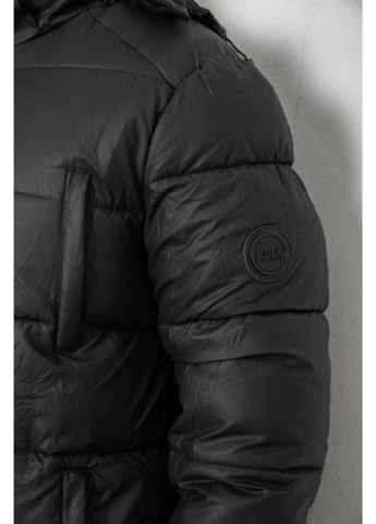 Черная куртка мужская зимняя удлиненная, 244rh76-10 No Brand