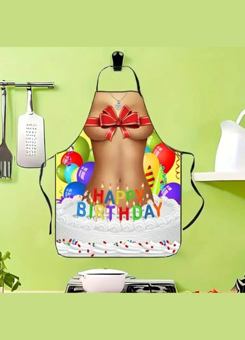 з приколом для жінок Happy Birthday 80 на 60 см різнобарвний Jannet Фартух (329194167)