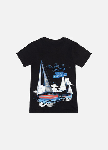 Чорна літня футболка з коротким рукавом для хлопчика колір чорний cb-00246157 Essu