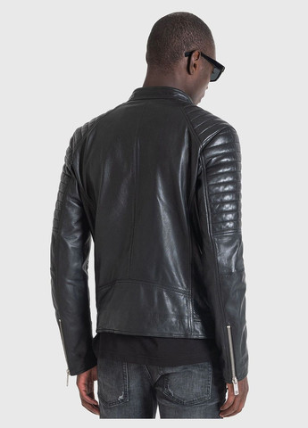 Черная кожаная куртка Antony Morato