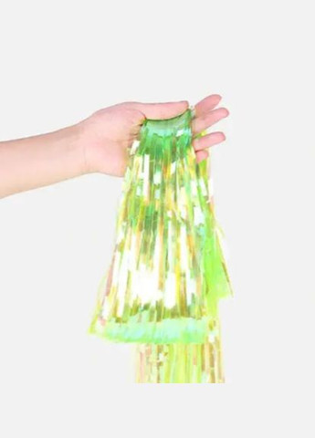 Мішура для фотозони 2 м на 1 м перламутрово-салатовий Jannet Дощик (316430777)