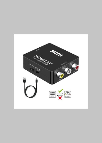 Конвертер переходник с HDMI на RCA AV (тюльпаны) адаптер HDMI2AV No Brand (285792258)