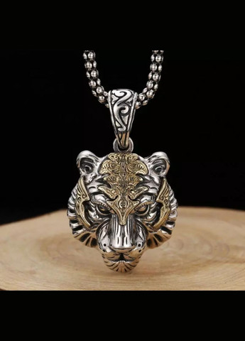 Мужская серебряная цепочка на шею Тигр No Brand (282959439)