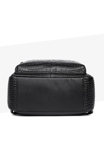 Женский кожаный рюкзак под рептилию из натуральной кожи черный No Brand (301082947)