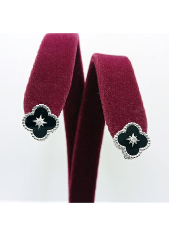 Сережки 'Кліф' срібло 925° 3,86г. чорний онікс родій () Bigsun 2063 (369798161)