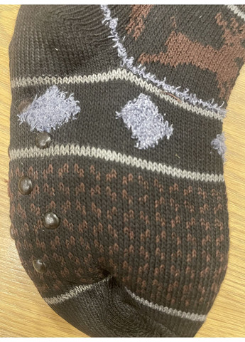 Коричневые детские вязаные домашние носки шерстяные махра рисунки зима (367186933)