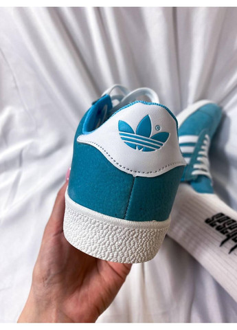 КРОСІВКИ ЖІНОЧІ ADIDAS GAZELLE BLUE GREEN V2 АДІДАС ГАЗЕЛЬ No Brand сірі демісезони (369389669)