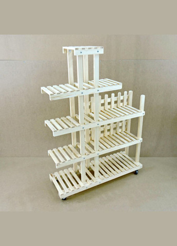 Підставка для квітів з дерева Нуазі на коліщатках бланже (ЦВТ-109001) No Brand (328226753)