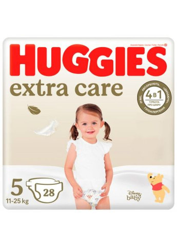 Підгузки Extra Care Size 5 (1125 кг) 28 шт (5029053583150) Huggies extra care size 5 (11-25 кг) 28 шт (275092662)