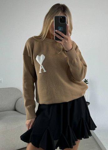 Бежевый демисезонный трендовый женский свитер джемпер Україна