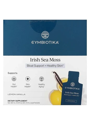 Органічний морський мох Irish Sea Moss Lemon Vanilla з алое вера та мінералами 390 мл 26 пакетиків Cymbiotika (396305539)