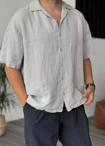 Серая повседневный рубашка однотонная Allthings