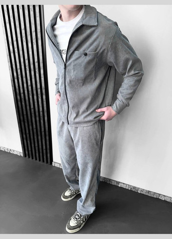 Графітовий демісезонний чоловічий костюм із мікровельвету Seventy.Eight