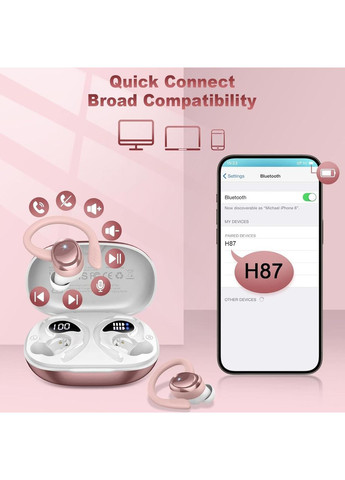 Беспроводные спортивные наушники S75 Bluetooth 5.4 50 часов IP7 водонепроницаемые No Brand (362706331)