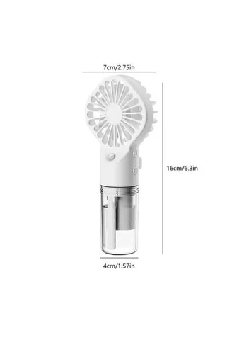 Ручной аккумуляторный мини вентилятор Mini Spray Fan EHF-12 с распылителем воды, белый No Brand (394053702)