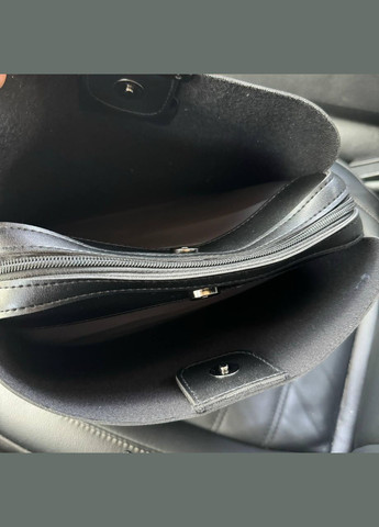 Стильная женская сумка на плечо из экокожи с двумя ремнями черная (sku_1479) No Brand (330576045)