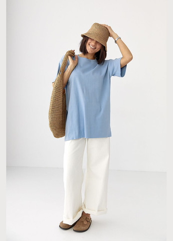 Однотонная футболка с разрезами Lurex - (329626648)