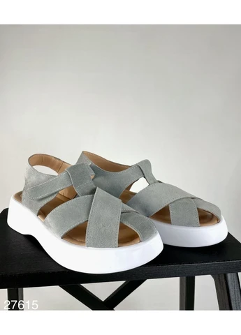 Босоніжки сірі замшеві No Brand (388910871)