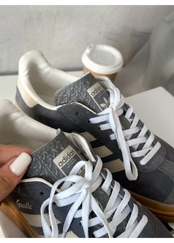 Кросівки жіночі Adidas Gazelle Bold Grey Beige White Gum | Адідас Газель Болд темно-сірі No Brand темно-сірі демісезони (348782820)