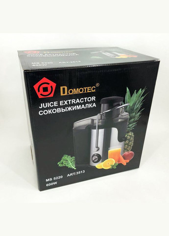 Електричний соковитискач MS-5220/3513 2 швидкості віджиму 600 W, соковитискач для моркви Domotec (364664442)