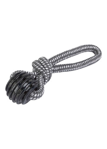 Мотузкова іграшка для собак силіконовий м"яч з ручкою сірий Lidl Zoofari (296120753)